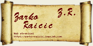 Žarko Raičić vizit kartica